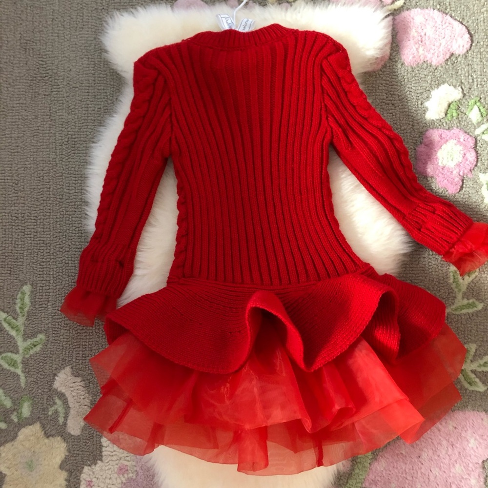 ❌NWT 4/5 SUPER CUTE TUTU SWEATER DRESS ❌Hp❌ - Picture 3 of 6